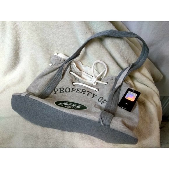 NEW YORK JETS LICENCED NFL GREY HOODIE POUCH POCKET FANWARE PURSE  W/Tags - Picture 8 of 12